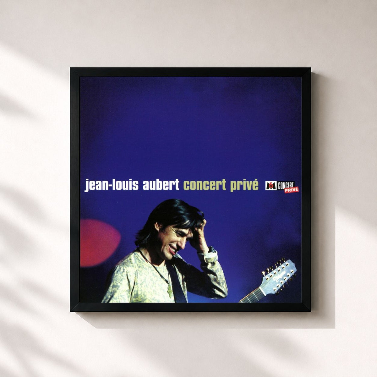 #noir Concert privé M6 by Jean-Louis Aubert as a square framed art print, black 32x32 cm frame