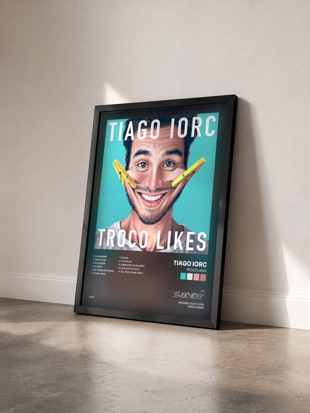 #noir Troco Likes by TIAGO IORC as a framed art print seen at an angle, black frame
