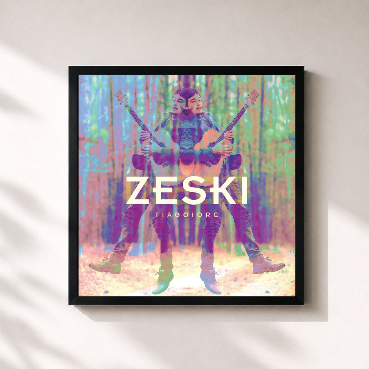 #noir Tableau carré de l'album Zeski de TIAGO IORC, cadre noir 32x32 cm