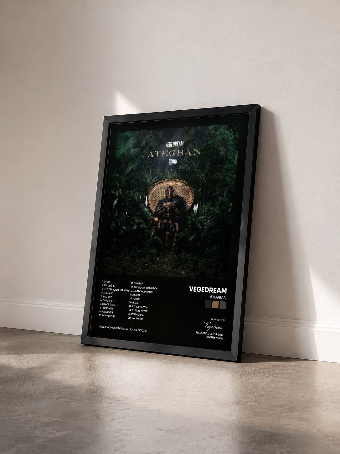 #noir Ategban by Vegedream as a framed art print seen at an angle, black frame