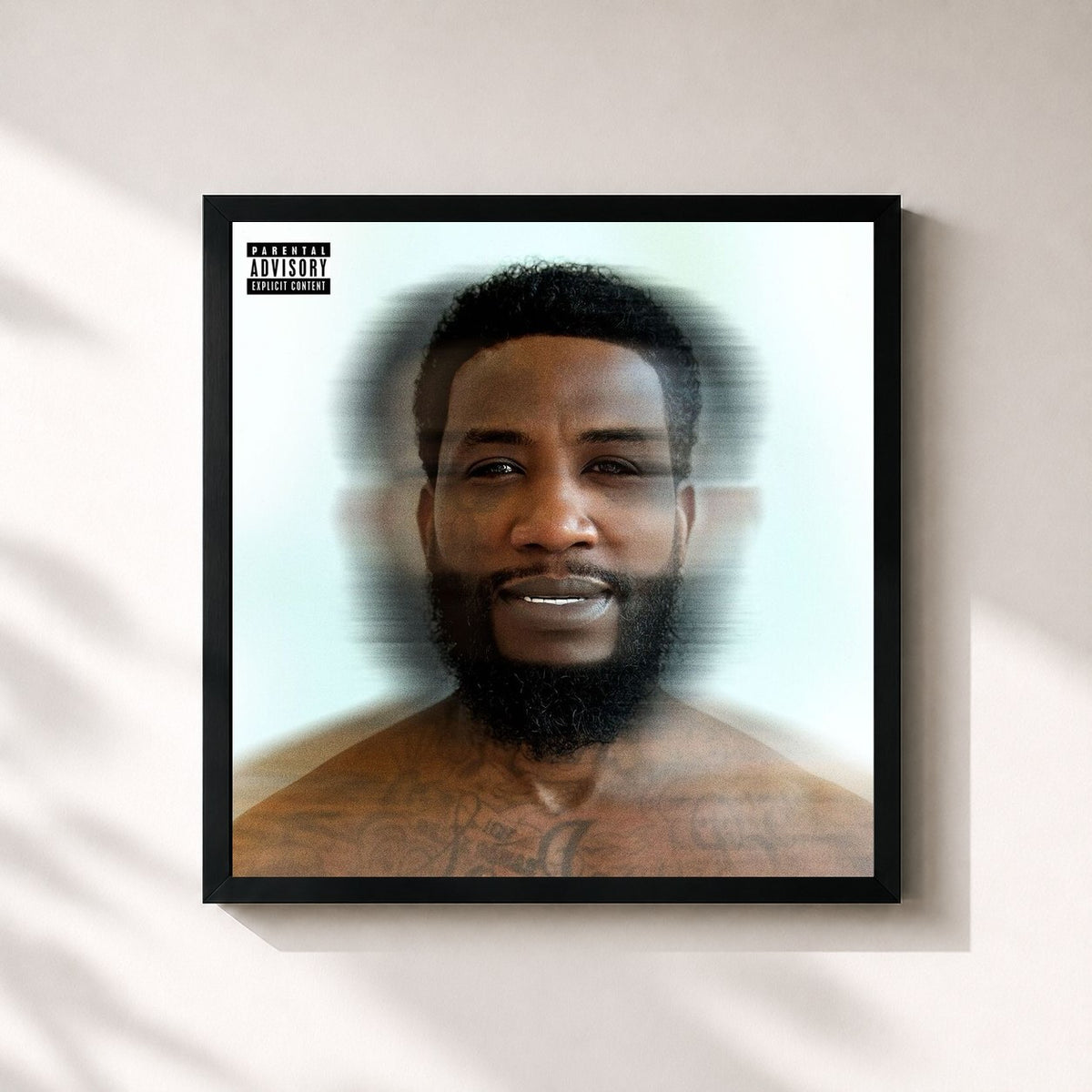 #noir Tableau carré de l'album Episodes de Gucci Mane, cadre noir 32x32 cm