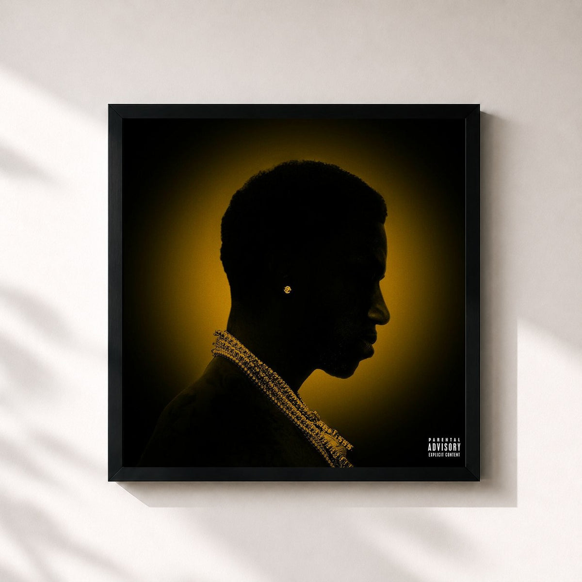 #noir Tableau carré de l'album Mr. Davis de Gucci Mane, cadre noir 32x32 cm