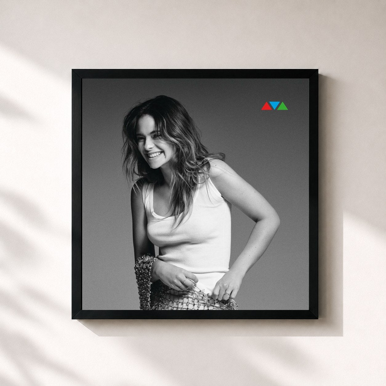 #noir Tableau carré de l'album 2640 de Francesca Michielin, cadre noir 32x32 cm