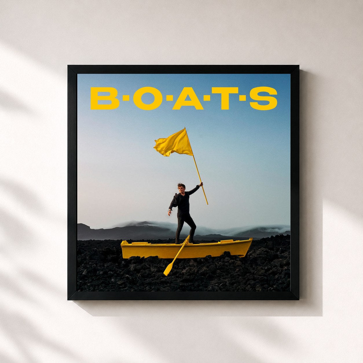 #noir Tableau carré de l'album B.O.A.T.S de Michael Patrick Kelly, cadre noir 32x32 cm
