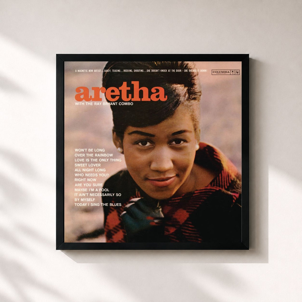 #noir Tableau carré de l'album Aretha In Person with The Ray Bryant Combo (Expanded Edition) de Aretha Franklin, cadre noir 32x32 cm
