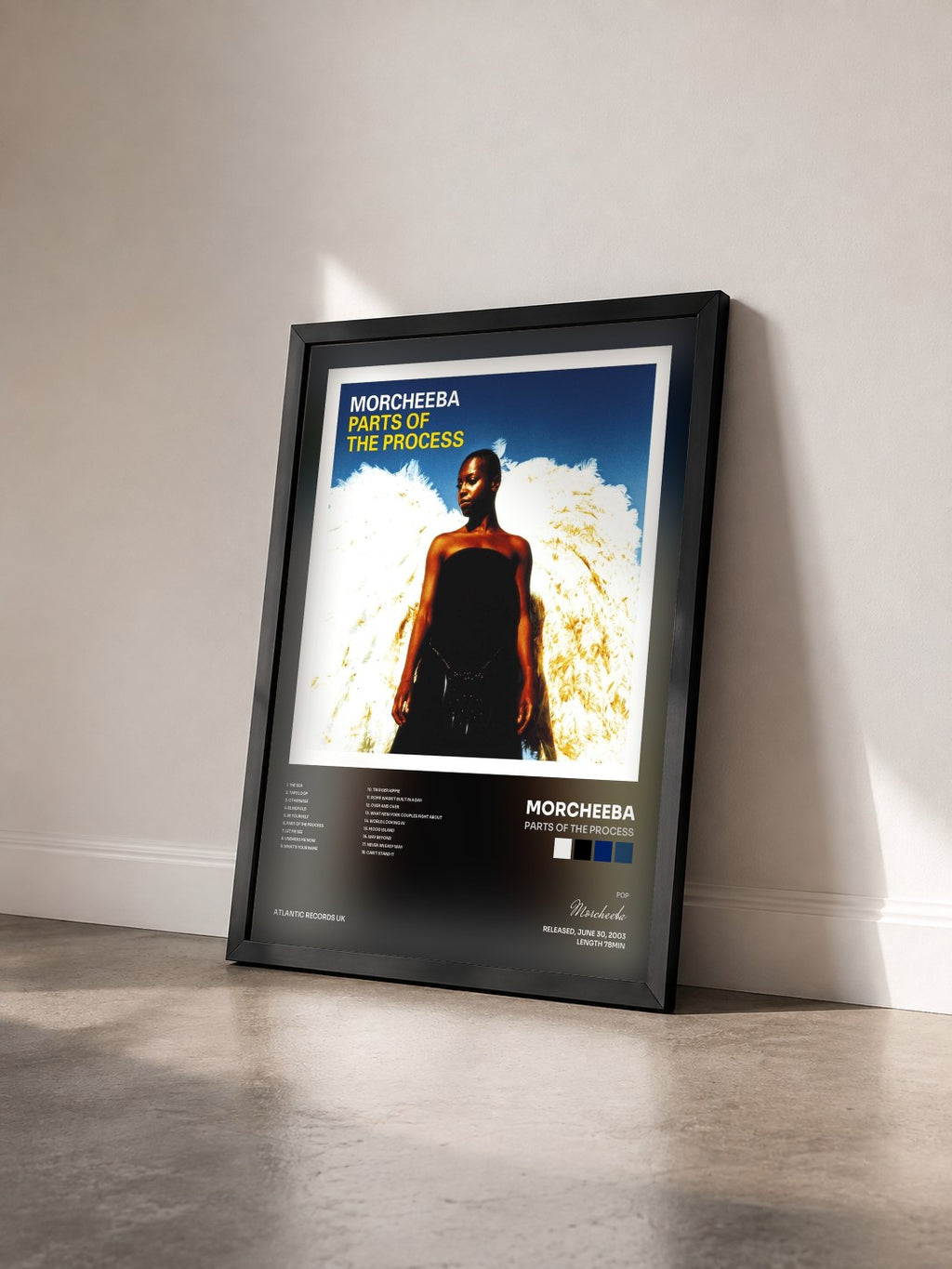 #noir Parts of the Process by Morcheeba as a framed art print seen at an angle, black frame