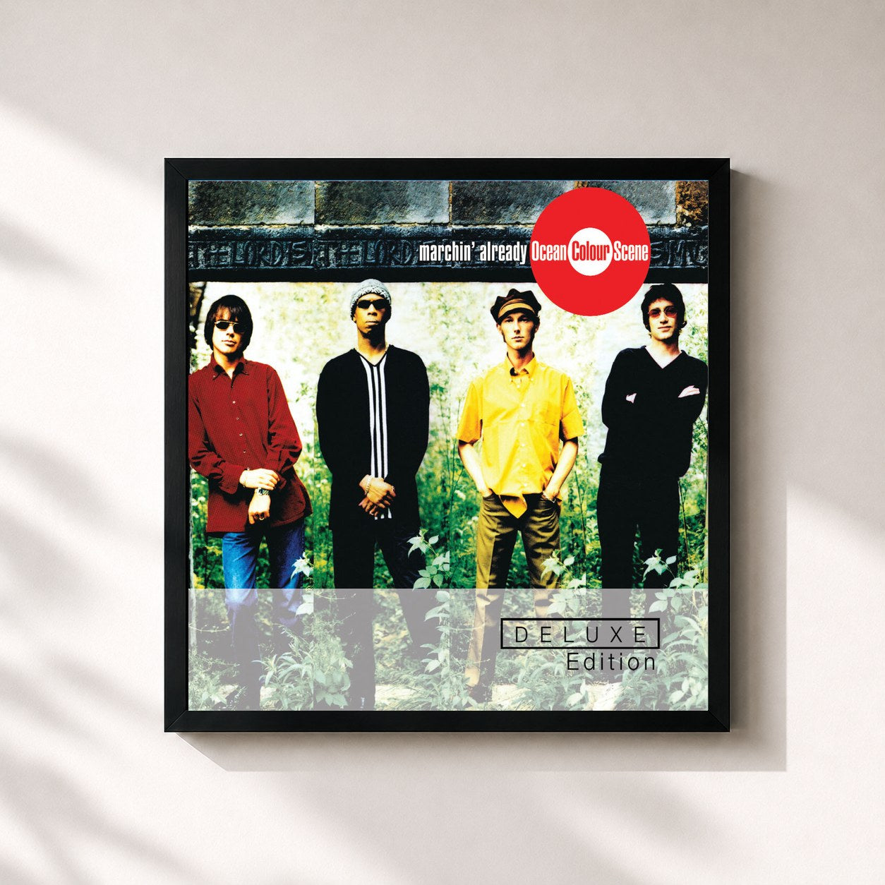 #noir Tableau carré de l'album Marchin' Already (Deluxe) de Ocean Colour Scene, cadre noir 32x32 cm