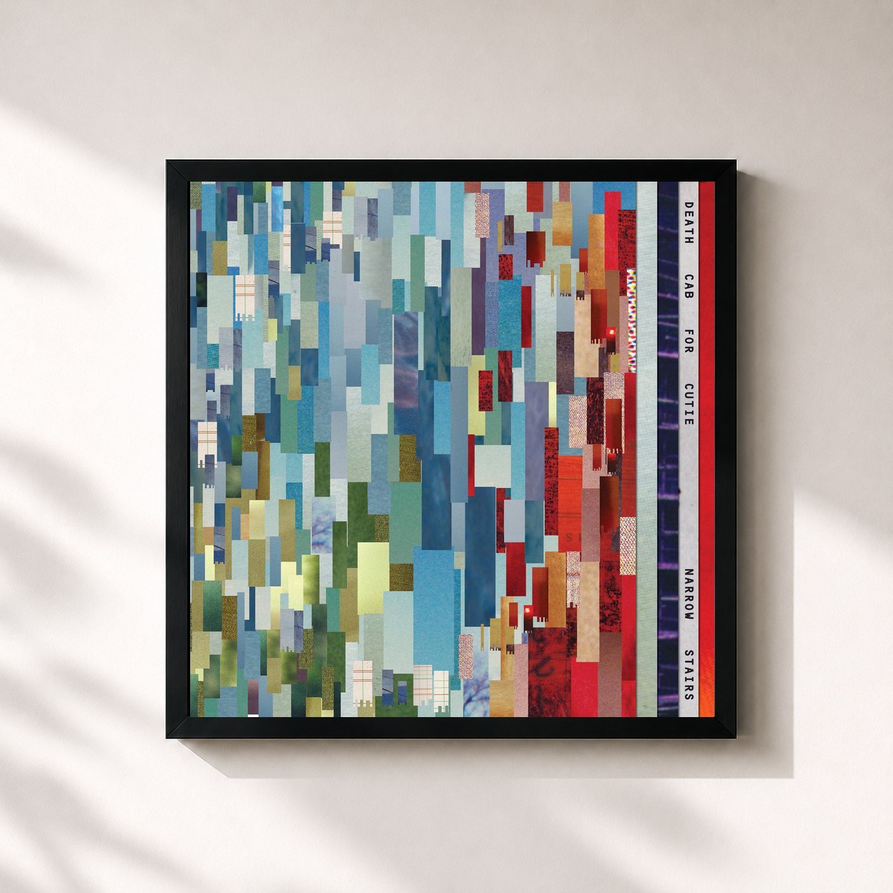 #noir Tableau carré de l'album Narrow Stairs de Death Cab for Cutie, cadre noir 32x32 cm