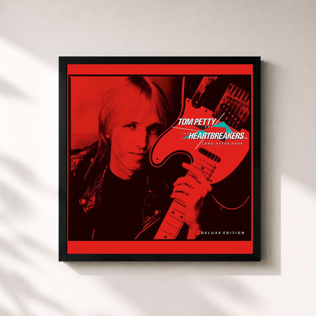 #noir Tableau carré de l'album Long After Dark (Deluxe Edition) de Tom Petty and the Heartbreakers, cadre noir 32x32 cm