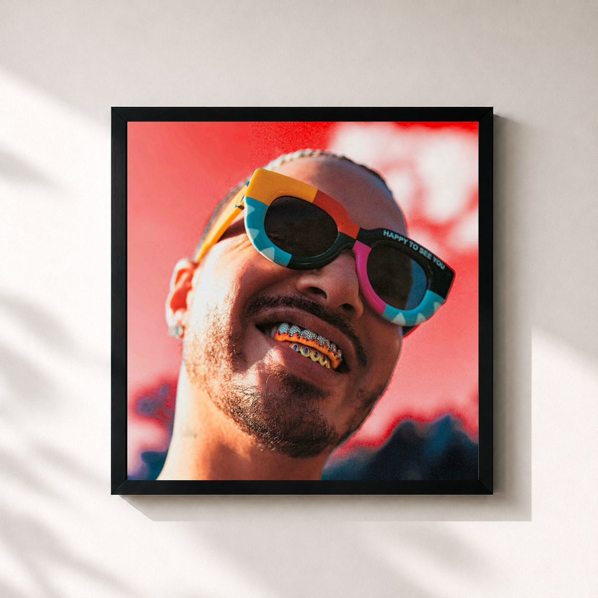 #noir Tableau carré de l'album JOSE (Deluxe Edition) de J Balvin, cadre noir 32x32 cm