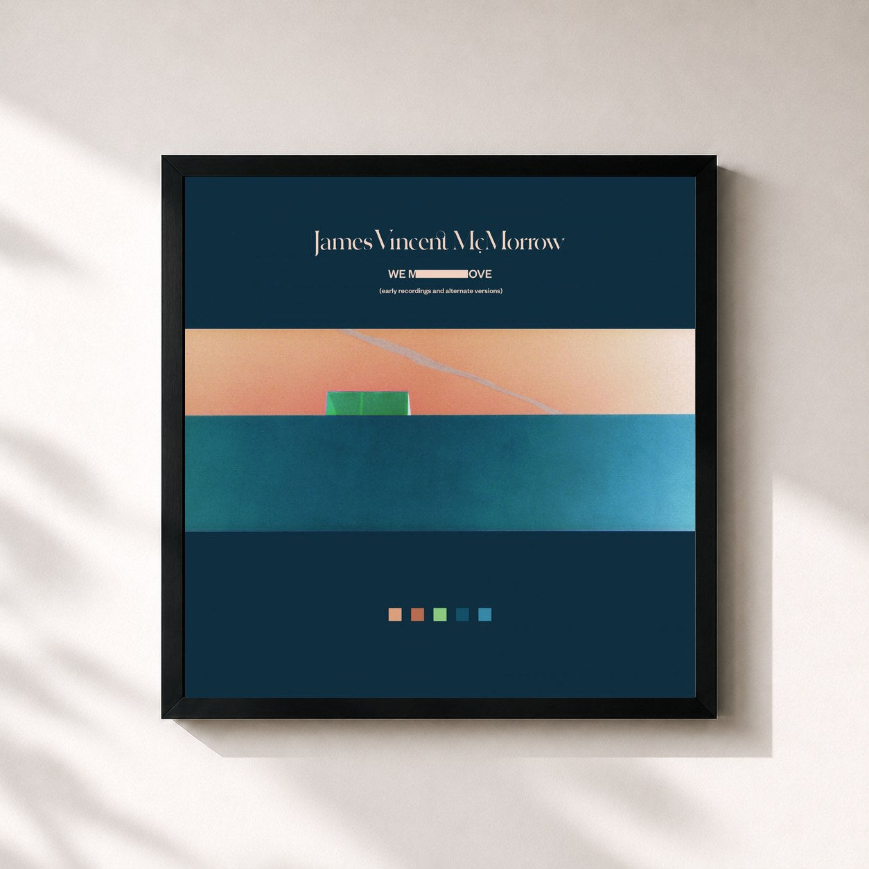#noir Tableau carré de l'album We Move (Early Recordings & Alternate Versions) de James Vincent McMorrow, cadre noir 32x32 cm