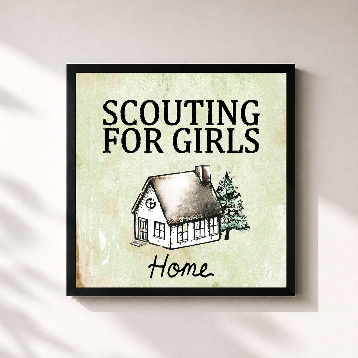 #noir Tableau carré de l'album Home - EP de Scouting for Girls, cadre noir 32x32 cm