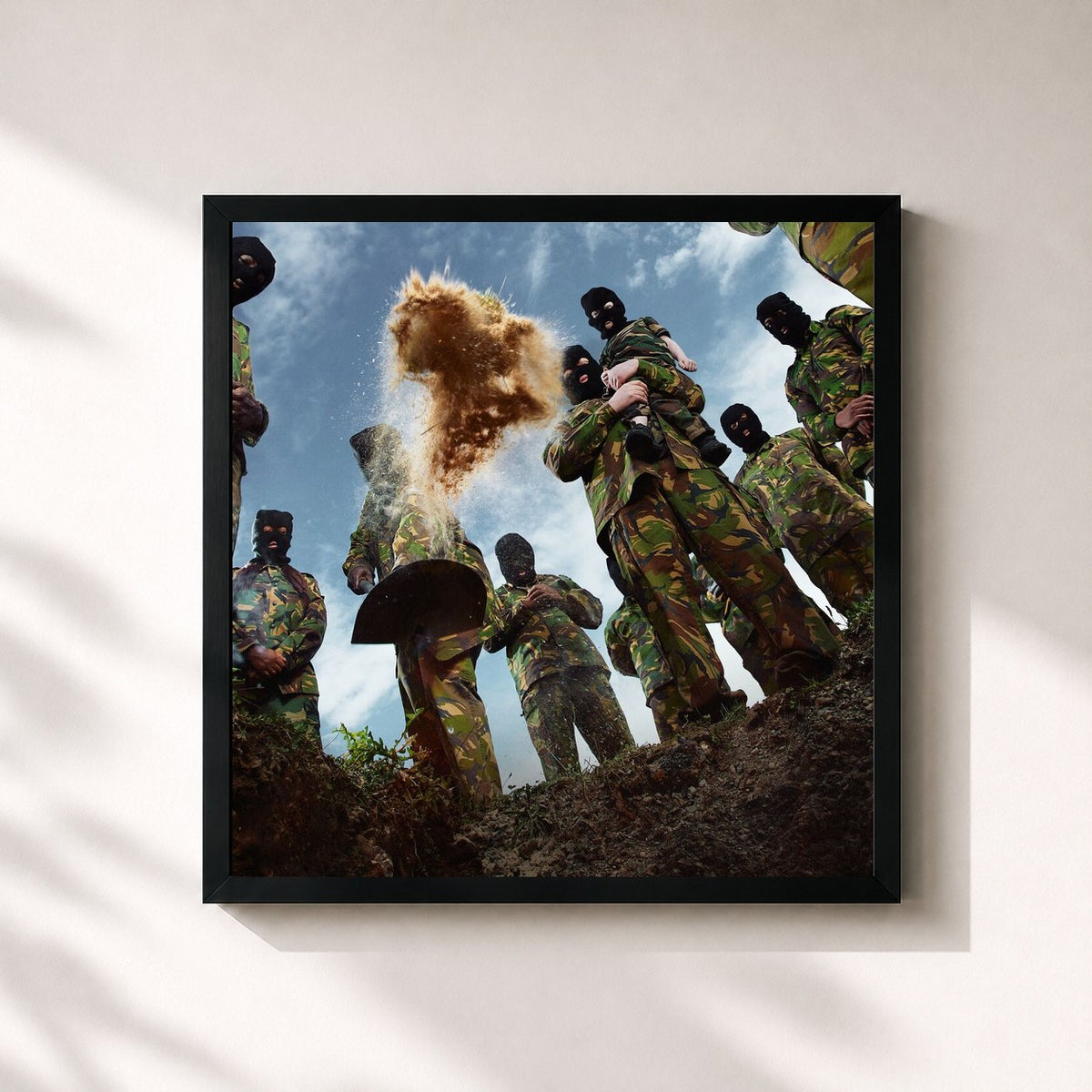 #noir Tableau carré de l'album BON COURAGE de Kalash Criminel, cadre noir 32x32 cm