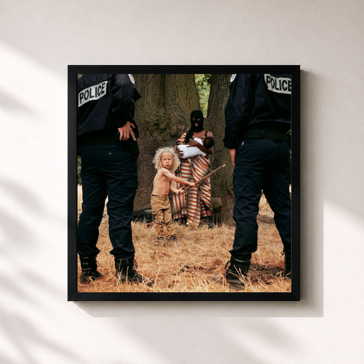 #noir Tableau carré de l'album Sélection naturelle de Kalash Criminel, cadre noir 32x32 cm