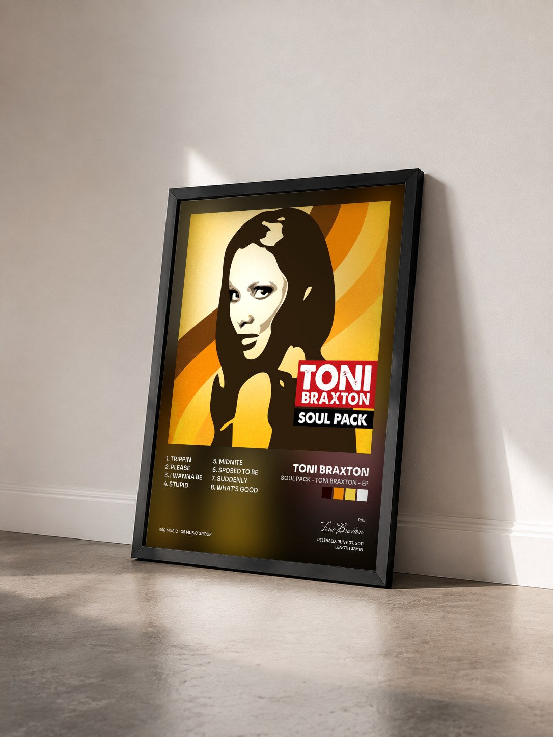 #noir Soul Pack - Toni Braxton - EP by Toni Braxton as a framed art print seen at an angle, black frame
