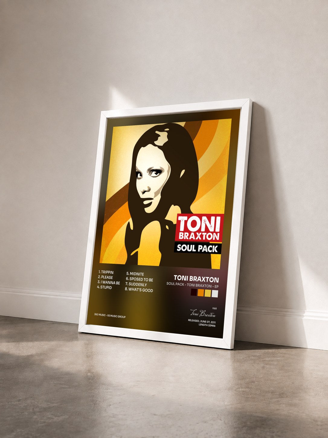 #blanc Soul Pack - Toni Braxton - EP by Toni Braxton as a framed art print seen at an angle, white frame