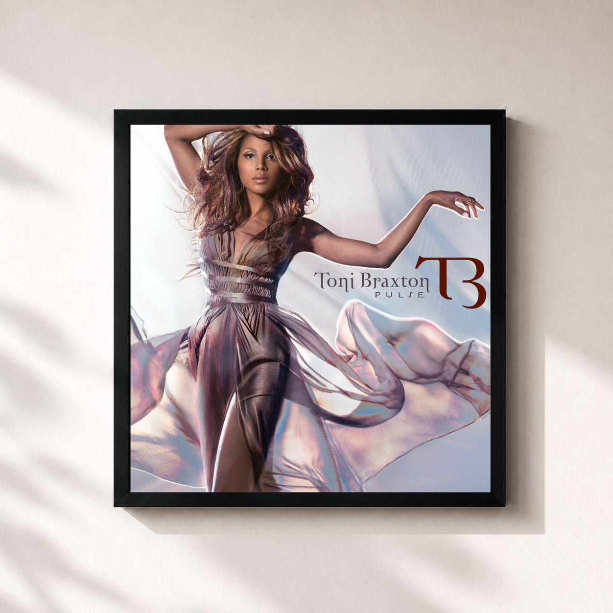 #noir Pulse by Toni Braxton as a square framed art print, black 32x32 cm frame