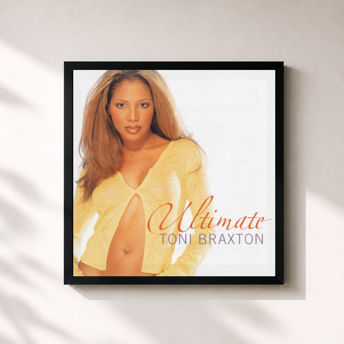 #noir Ultimate by Toni Braxton as a square framed art print, black 32x32 cm frame