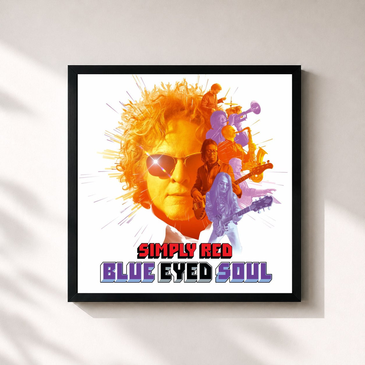#noir Blue Eyed Soul by Simply Red as a square framed art print, black 32x32 cm frame