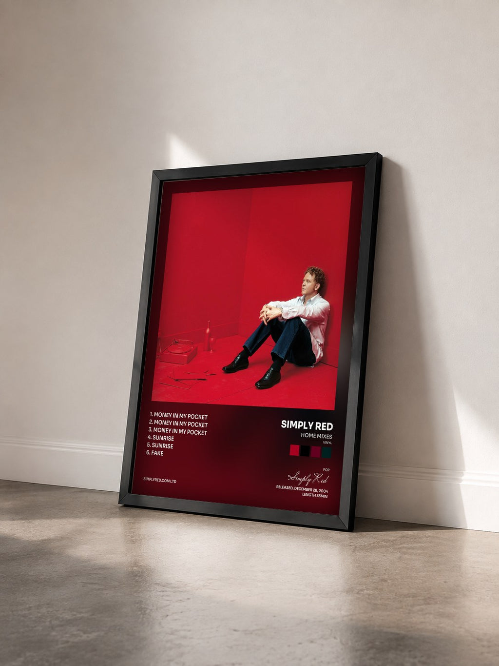 #noir Tableau de l'album Home Mixes (Vinyl) de Simply Red vu de trois quarts, cadre noir