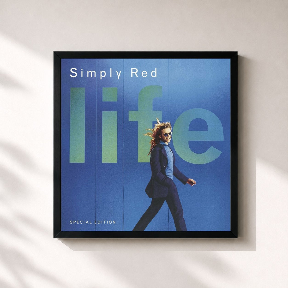 #noir Life (Expanded Version) by Simply Red as a square framed art print, black 32x32 cm frame