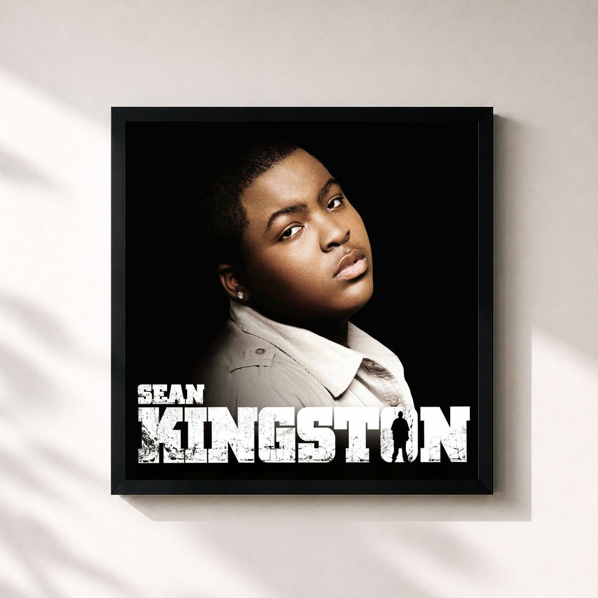 #noir Sean Kingston de Sean Kingston en lámina cuadrada enmarcada, marco negro de 32x32 cm
