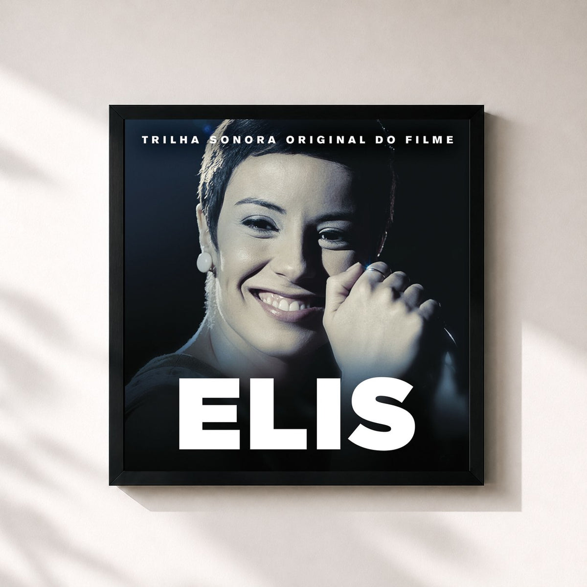 #noir Tableau carré de l'album Elis (Trilha Sonora Original Do Filme) de Elis Regina, cadre noir 32x32 cm