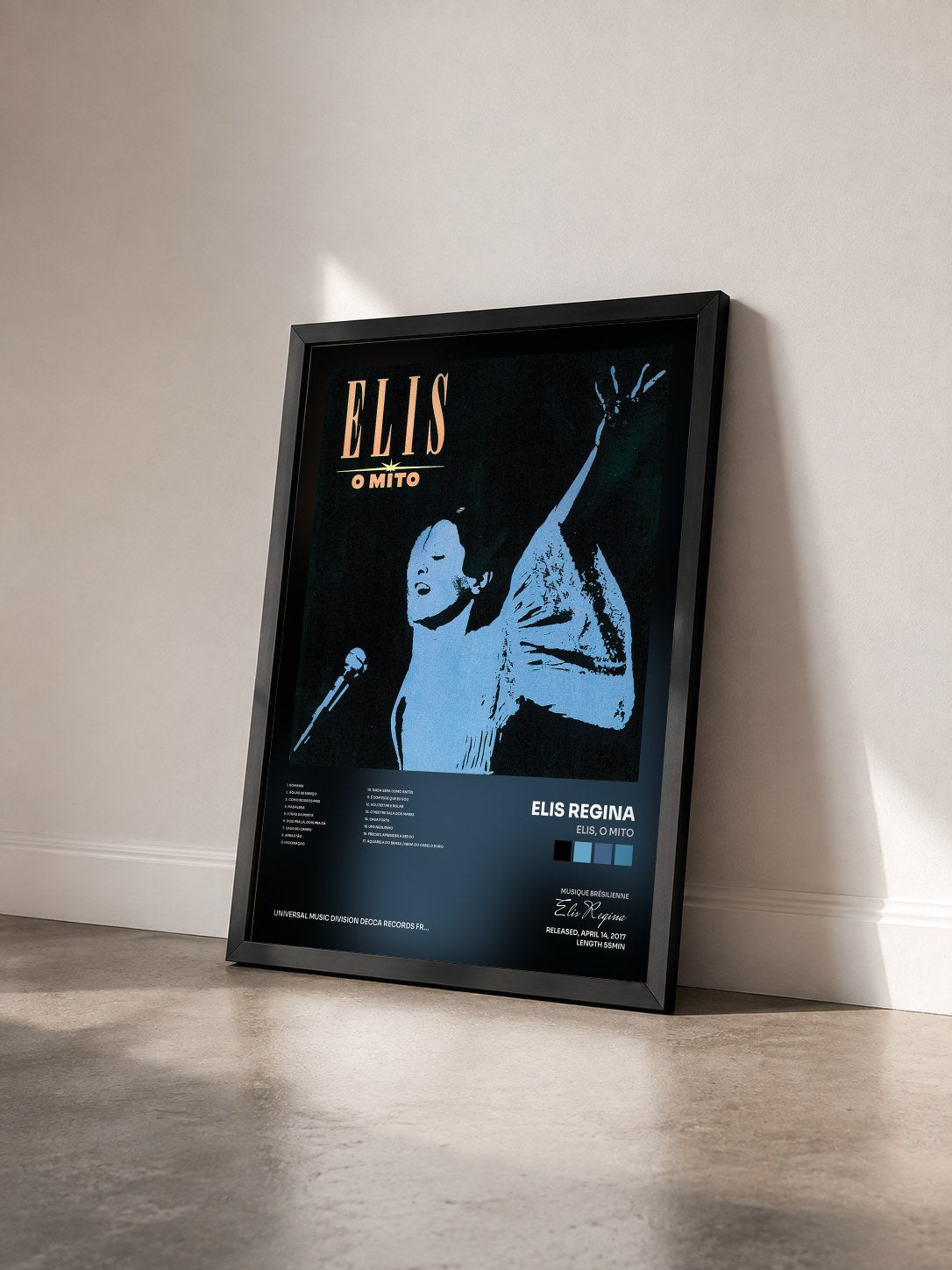 #noir Tableau de l'album Elis, O Mito de Elis Regina vu de trois quarts, cadre noir