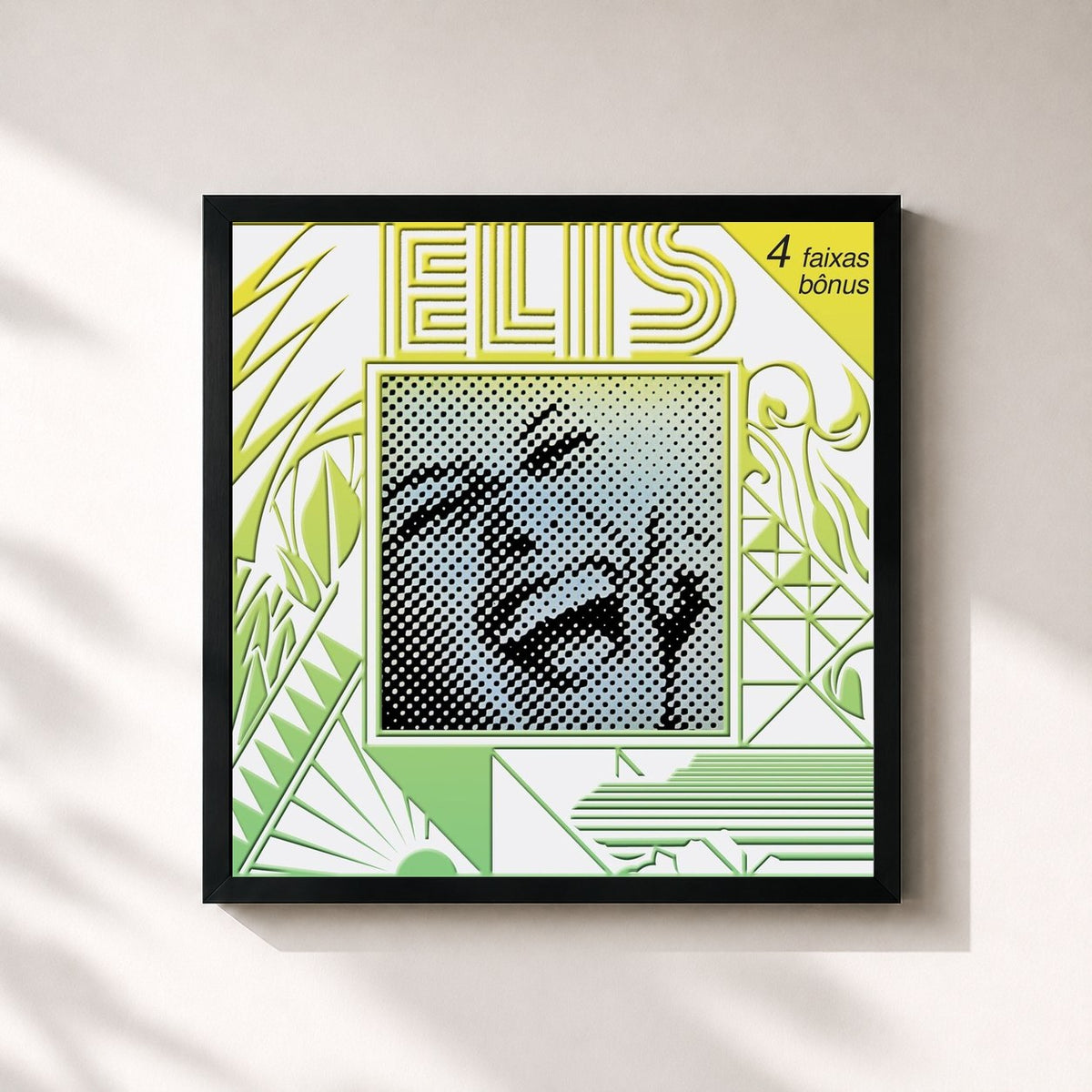 #noir Tableau carré de l'album Elis Regina de Elis Regina, cadre noir 32x32 cm