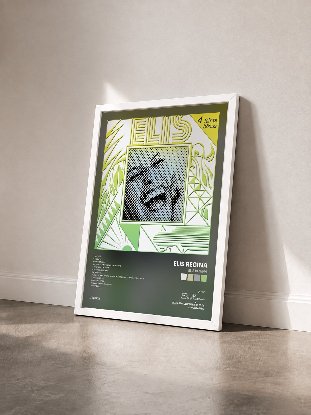 #blanc Tableau de l'album Elis Regina de Elis Regina vu de trois quarts, cadre blanc