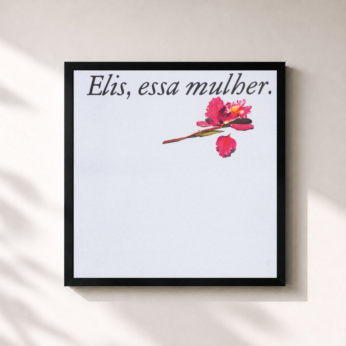 #noir Tableau carré de l'album Essa Mulher de Elis Regina, cadre noir 32x32 cm