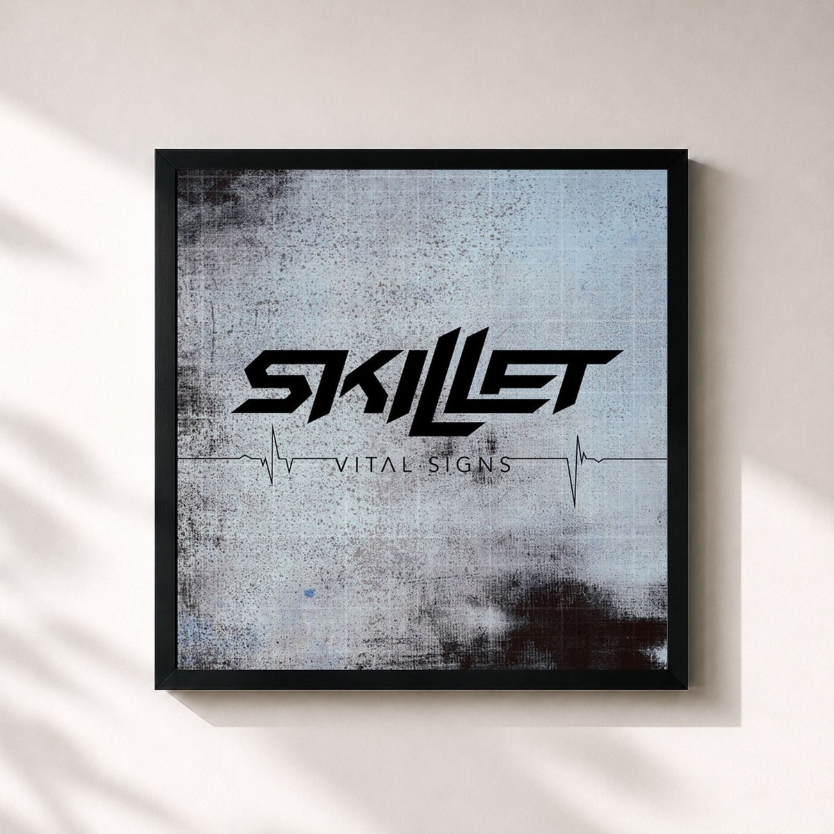 #noir Vital Signs von Skillet als quadratischer Kunstdruck, schwarzer Rahmen 32x32 cm