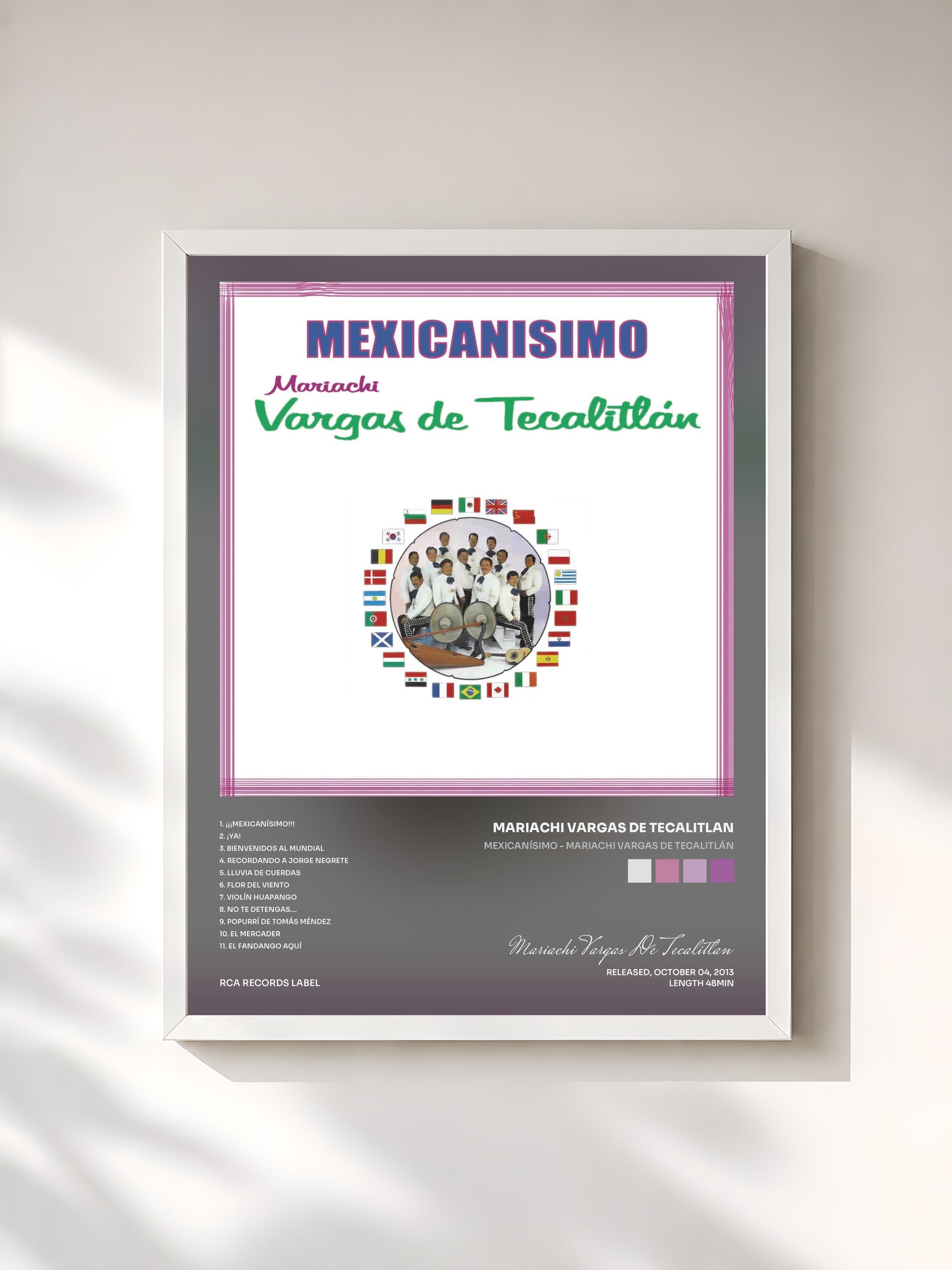 #blanc Tableau de l'album Mexicanísimo - Mariachi Vargas de Tecalitlán de Mariachi Vargas De Tecalitlan, cadre blanc, imprimé et encadré en France