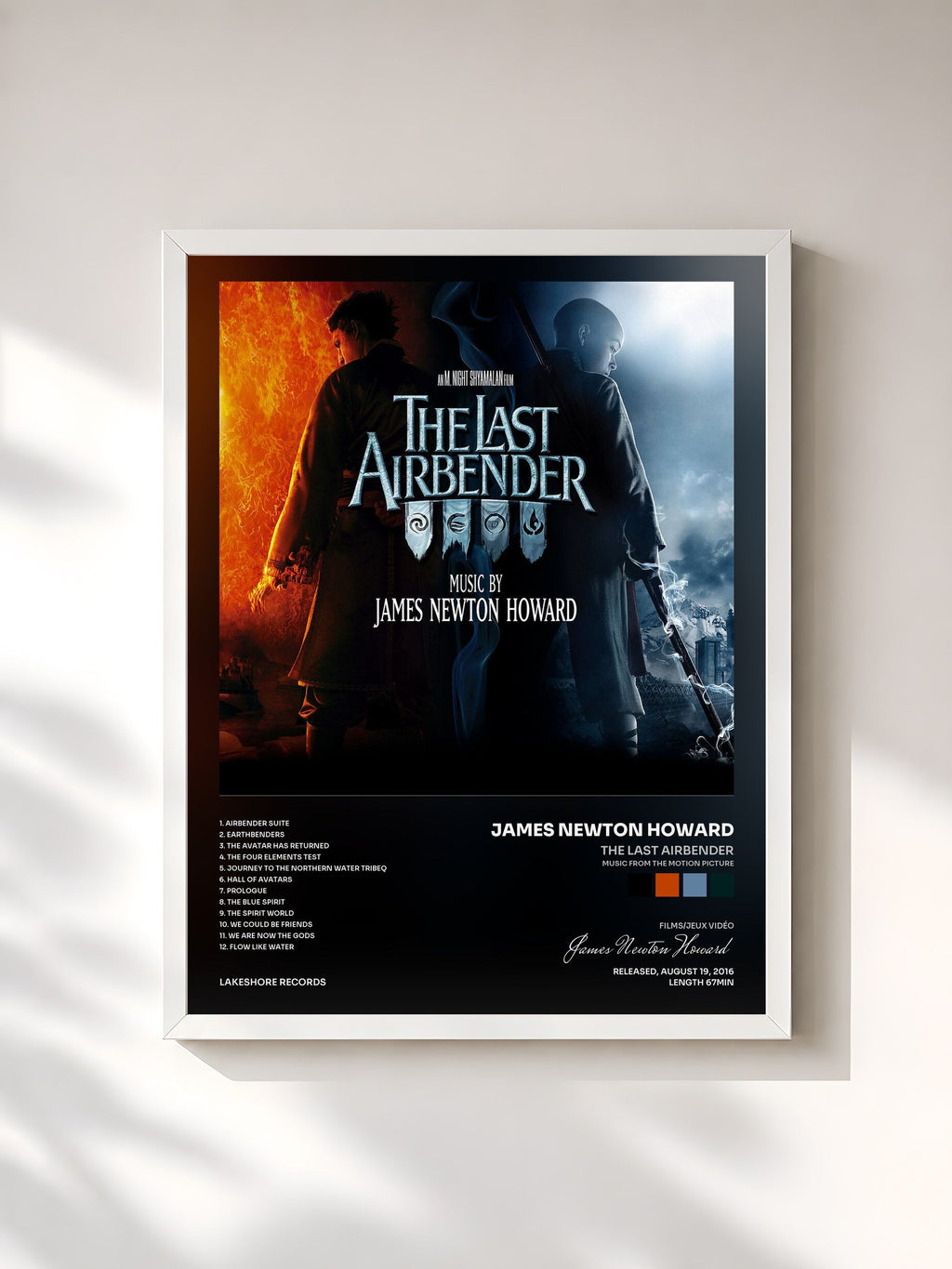 #blanc The Last Airbender (Music from the Motion Picture) by James Newton Howard as a framed art print, white frame, printed and framed in France