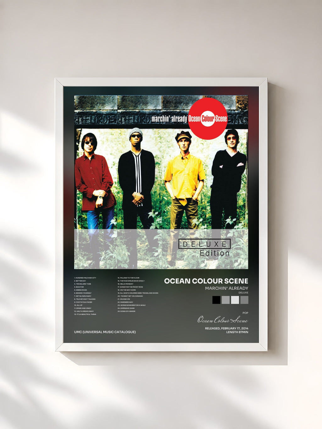 #blanc Marchin' Already (Deluxe) de Ocean Colour Scene en lámina enmarcada, marco blanco, impresa y enmarcada en Francia