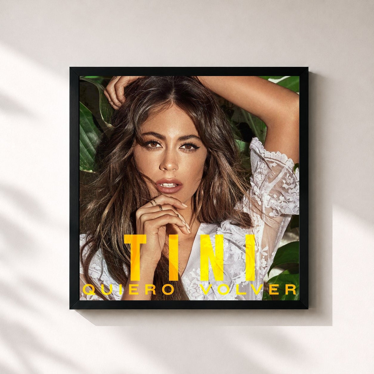 #noir Quiero Volver by TINI as a square framed art print, black 32x32 cm frame