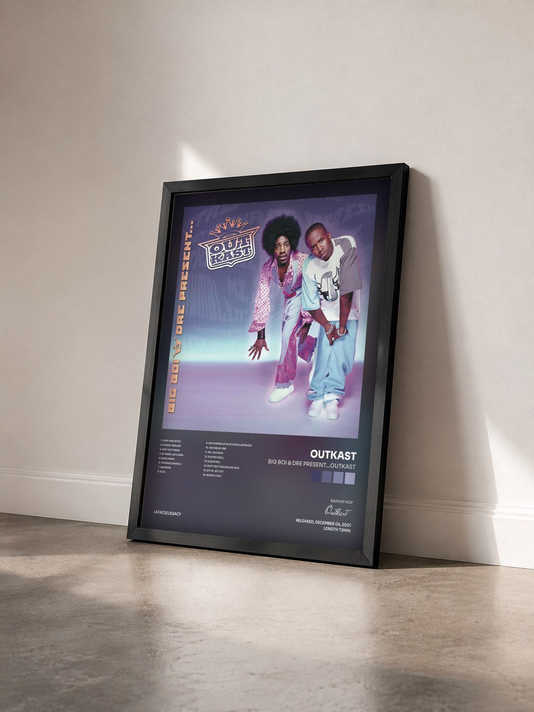 #noir Tableau de l'album Big Boi & Dre Present...OutKast de Outkast vu de trois quarts, cadre noir