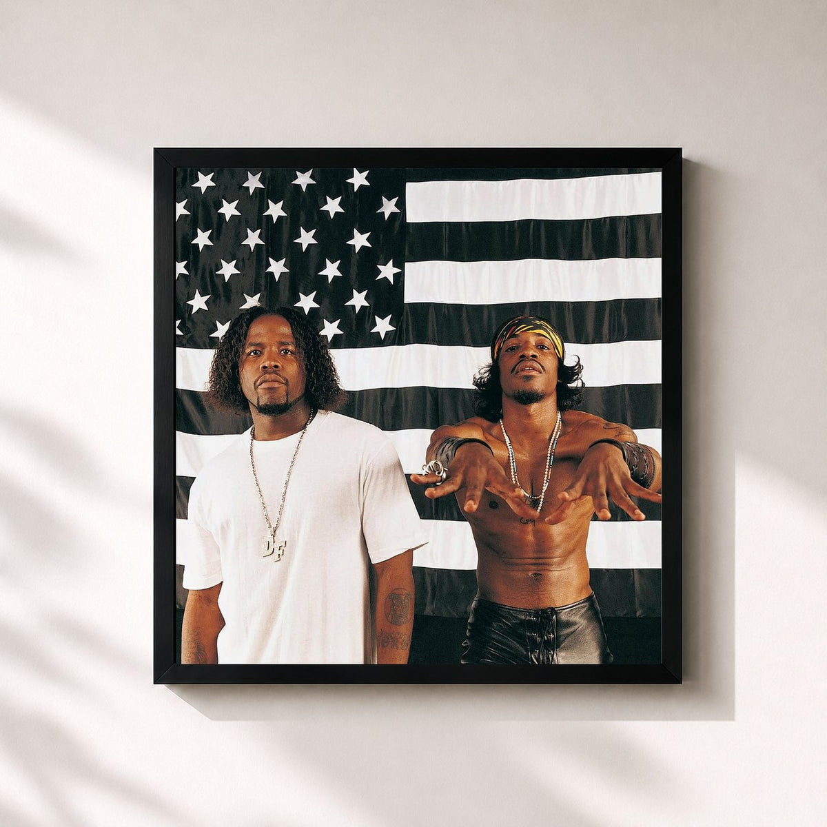 #noir Tableau carré de l'album Stankonia de Outkast, cadre noir 32x32 cm