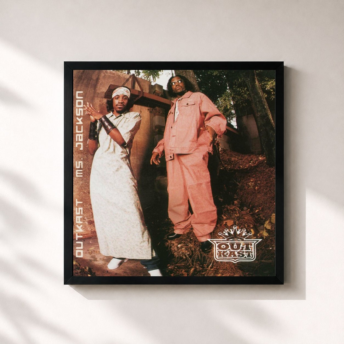 #noir Tableau carré de l'album Ms. Jackson / Sole Sunday de Outkast, cadre noir 32x32 cm