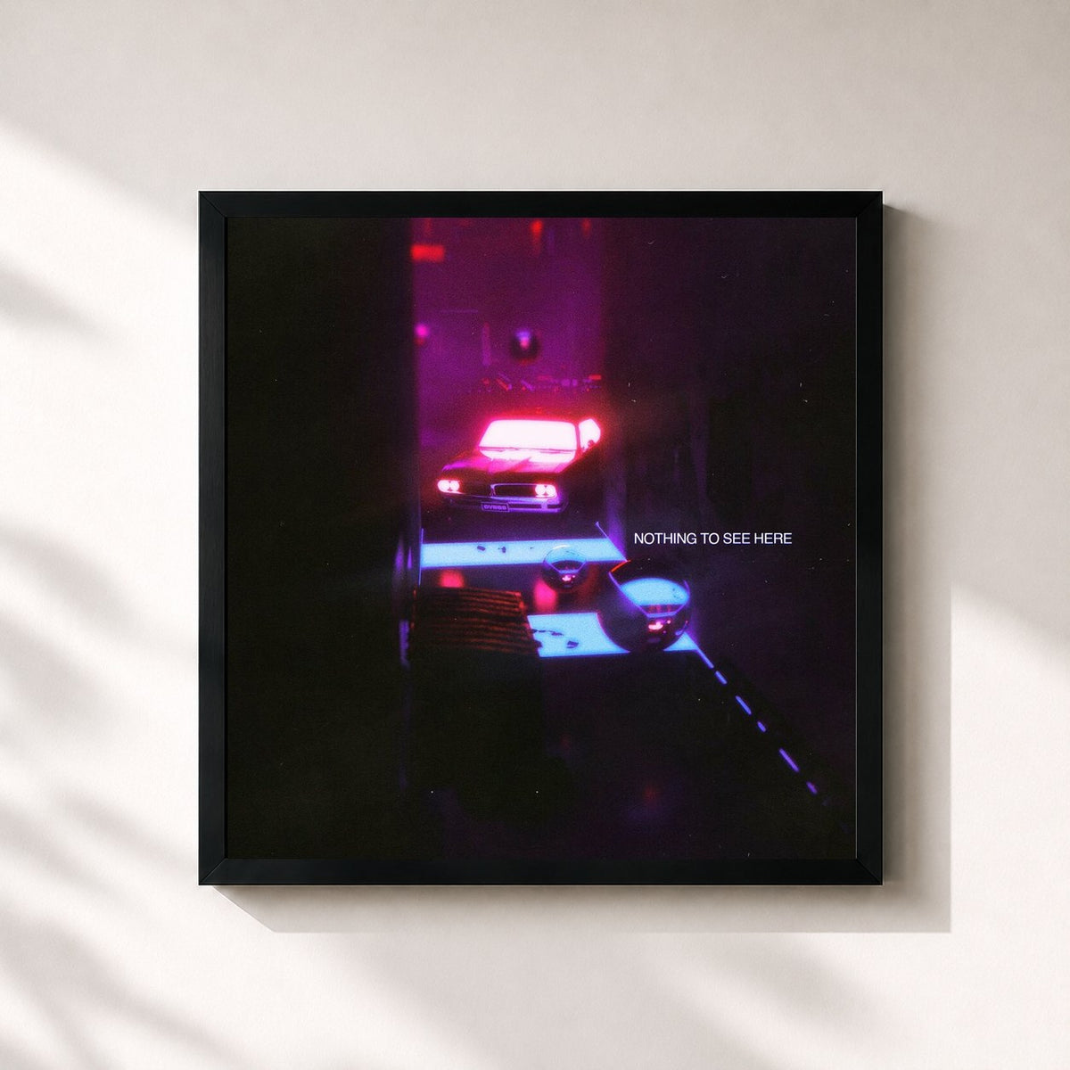 #noir Tableau carré de l'album Nothing To See Here de DVBBS, cadre noir 32x32 cm