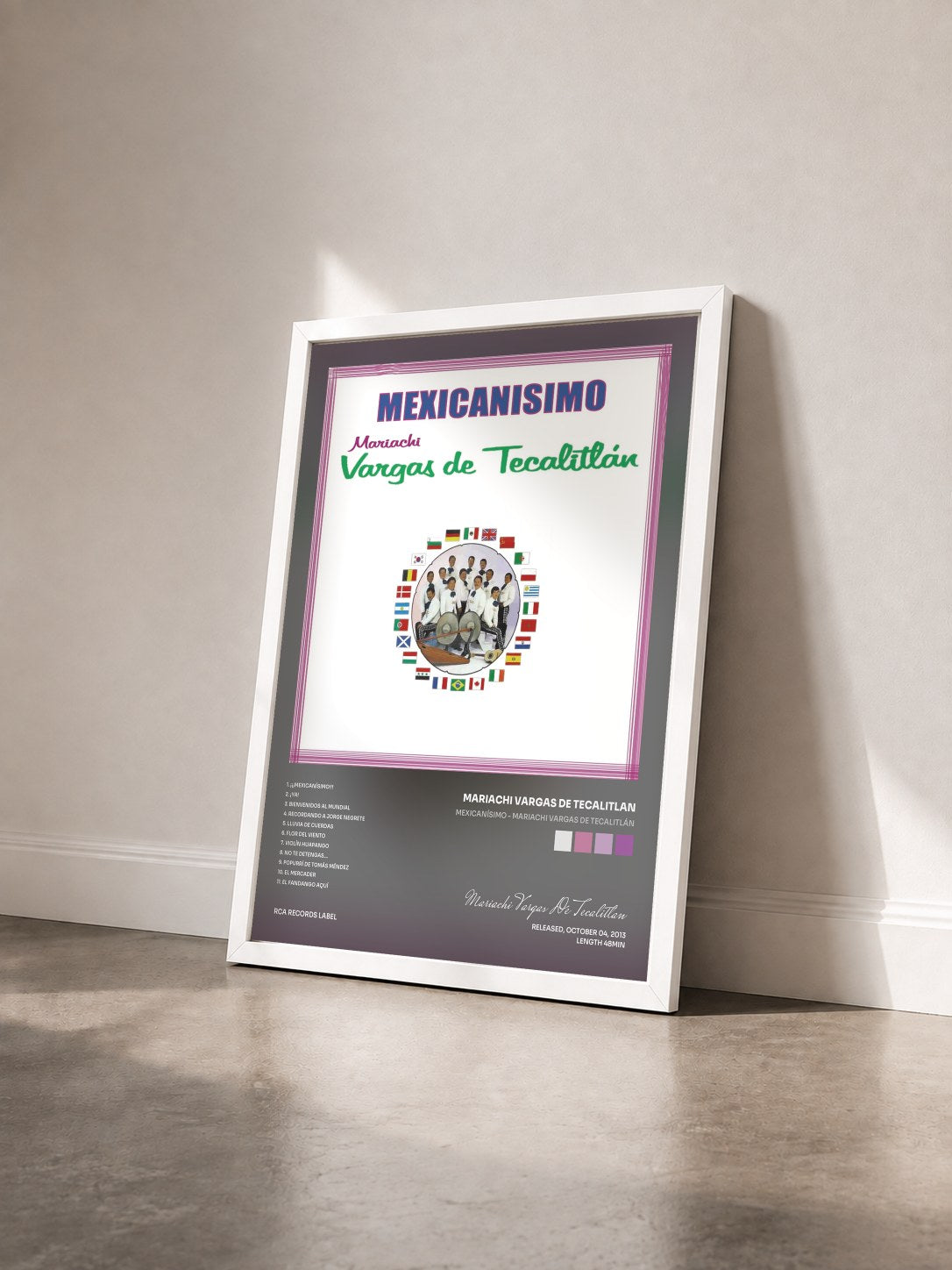 #blanc Tableau de l'album Mexicanísimo - Mariachi Vargas de Tecalitlán de Mariachi Vargas De Tecalitlan vu de trois quarts, cadre blanc
