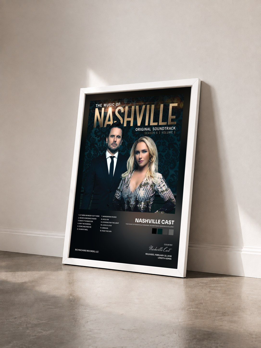 #blanc Tableau de l'album The Music Of Nashville Original Soundtrack Season 6 Volume 1 de Nashville Cast vu de trois quarts, cadre blanc