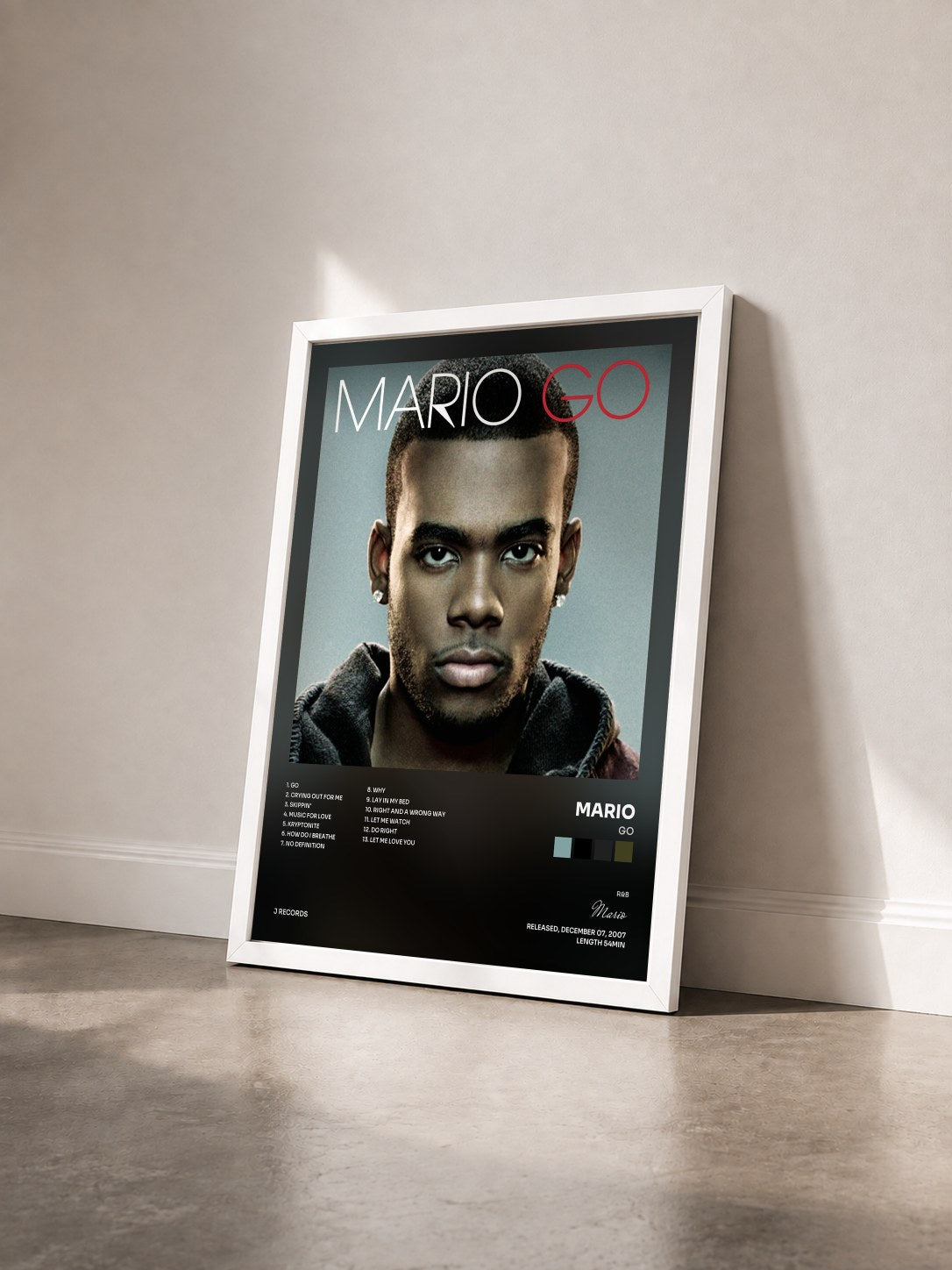 #blanc Tableau de l'album Go de Mario vu de trois quarts, cadre blanc