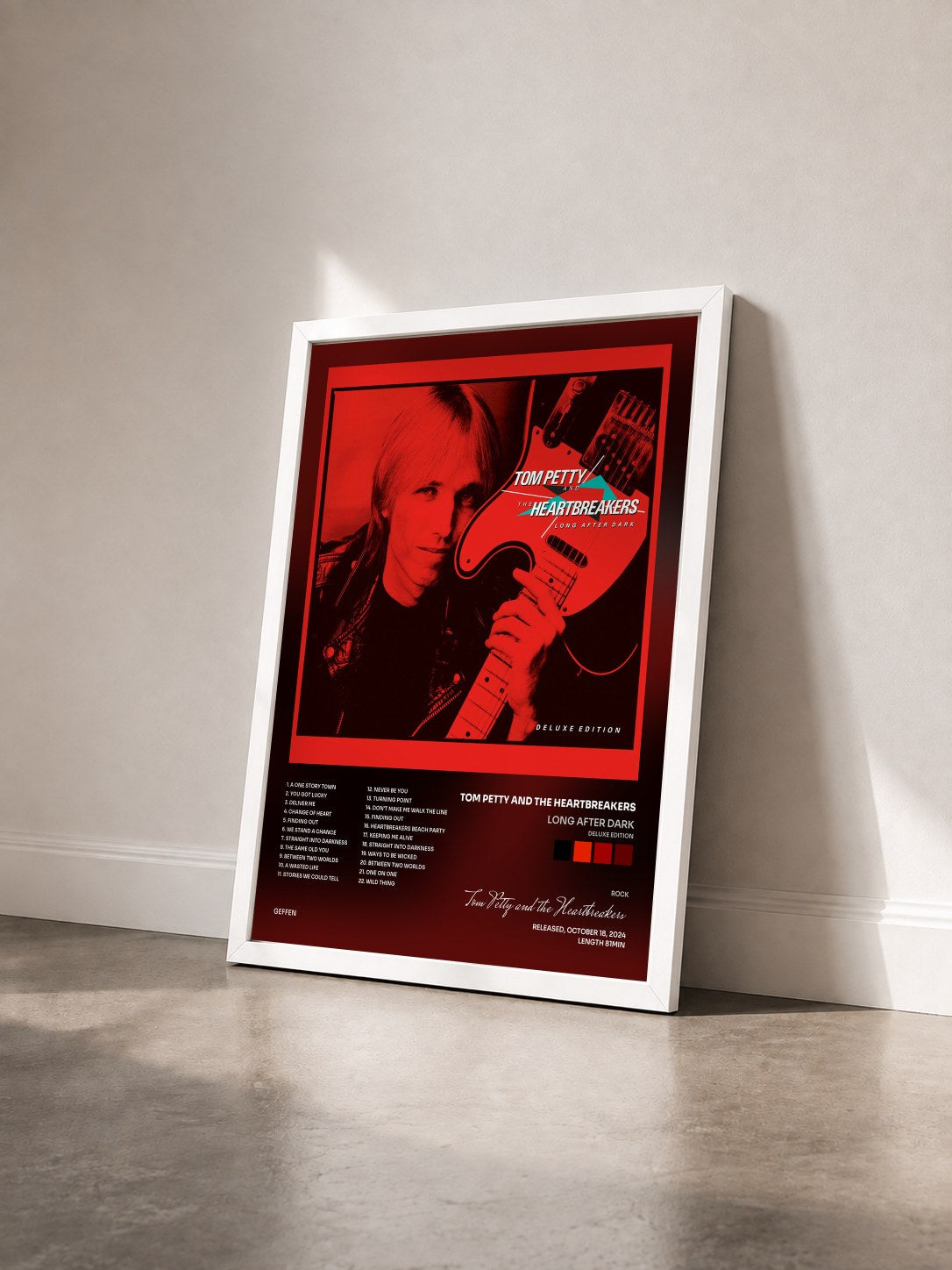 #blanc Tableau de l'album Long After Dark (Deluxe Edition) de Tom Petty and the Heartbreakers vu de trois quarts, cadre blanc