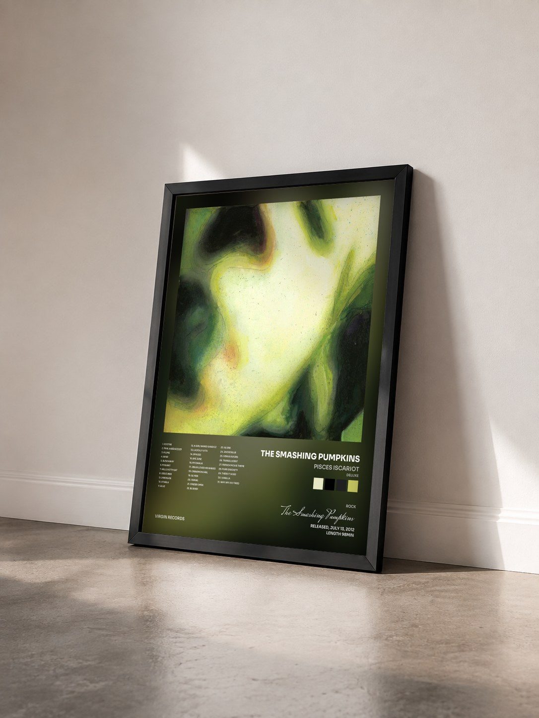 #noir Pisces Iscariot (Deluxe) von The Smashing Pumpkins als gerahmter Kunstdruck von schräg gesehen, schwarzer Rahmen