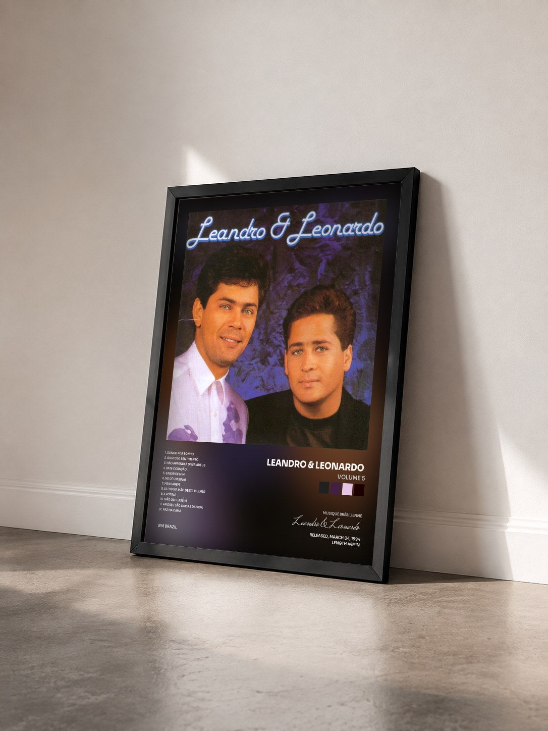 #noir Tableau de l'album Volume 5 de Leandro & Leonardo  vu de trois quarts, cadre noir