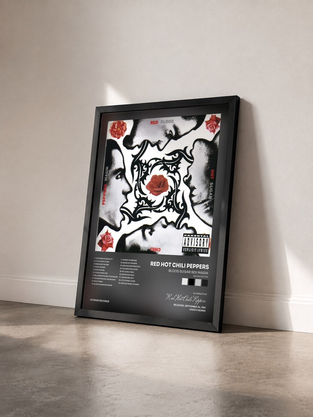 #noir Tableau de l'album Blood Sugar Sex Magik (Deluxe Edition) de Red Hot Chili Peppers vu de trois quarts, cadre noir