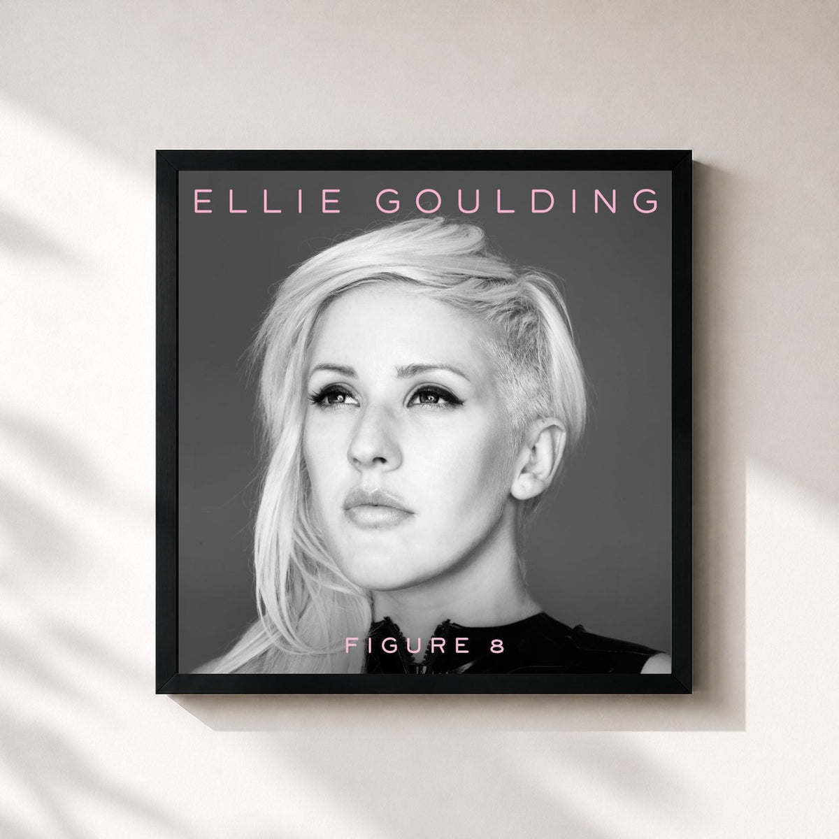 #noir Tableau carré de l'album Figure 8 de Ellie Goulding, cadre noir 32x32 cm