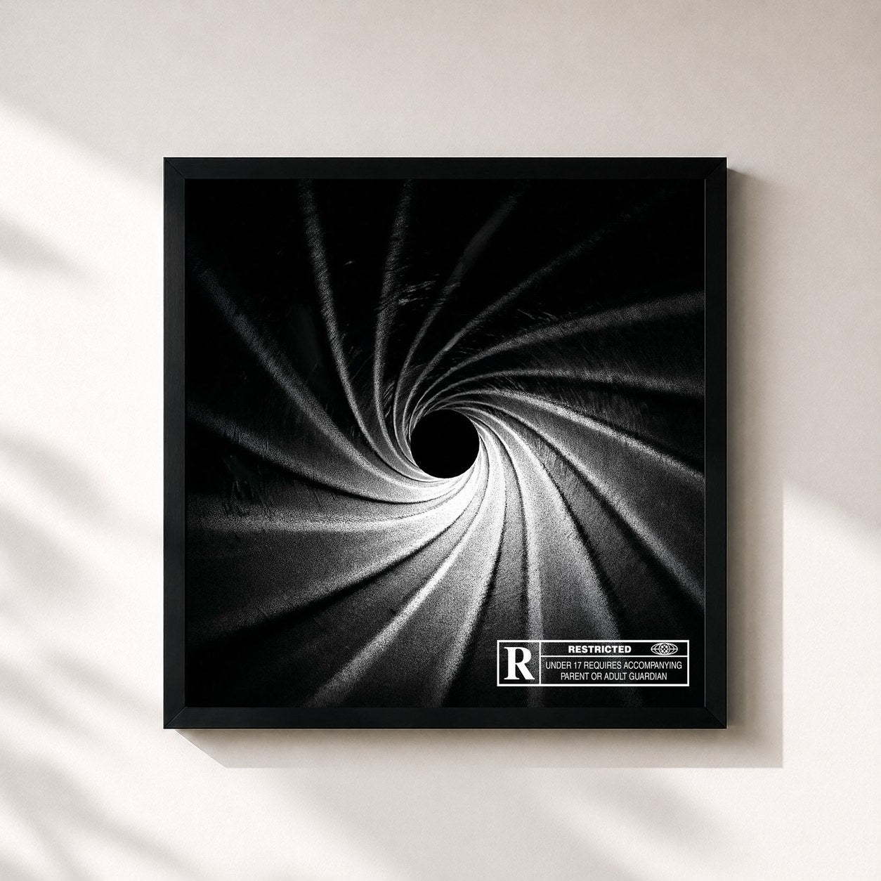 #noir Akimbo by Ziak as a square framed art print, black 32x32 cm frame