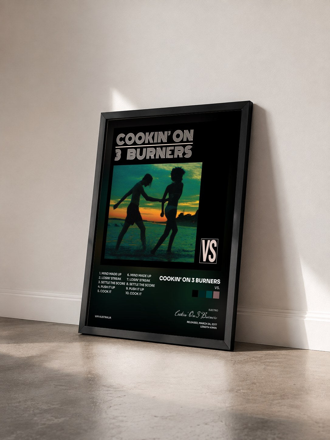 #noir Tableau de l'album Vs. de Cookin' On 3 Burners vu de trois quarts, cadre noir
